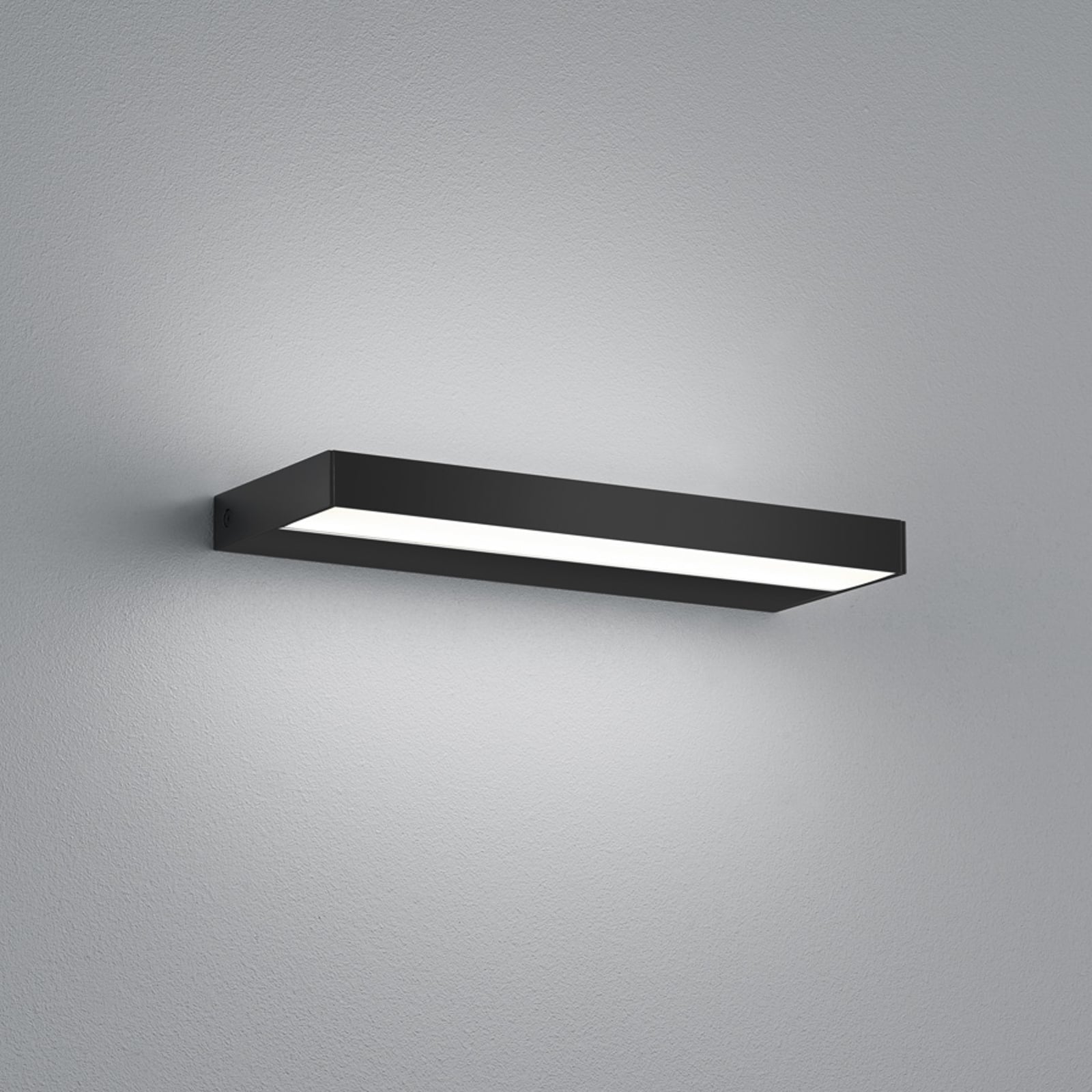 LED vegglampe matt svart aluminium 30 cm IP44 - Helestra forfra