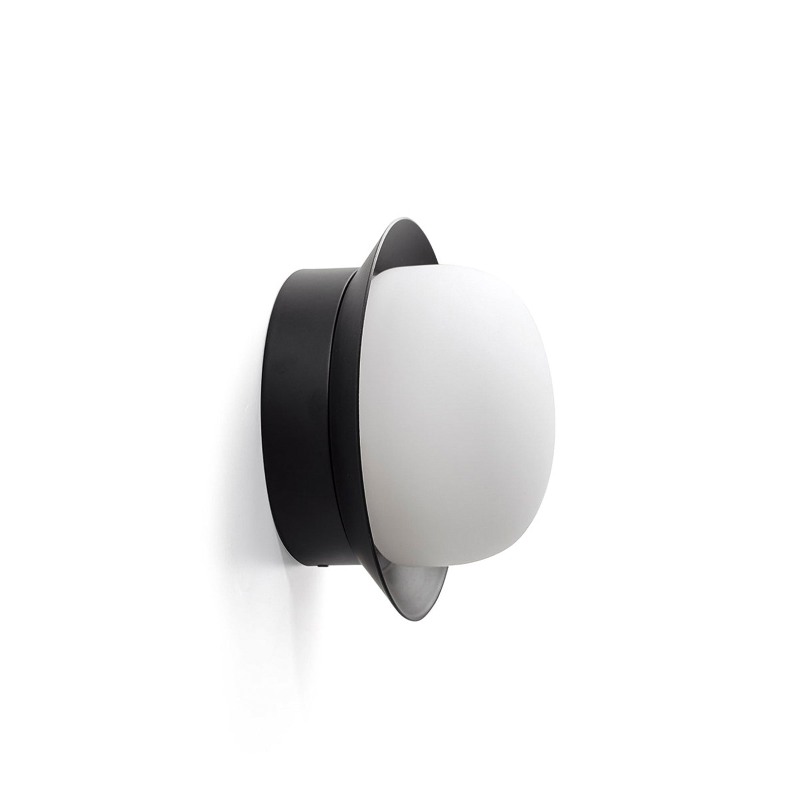 Detalj av LED vegglampe May Ø12 cm stål og glass svart IP44