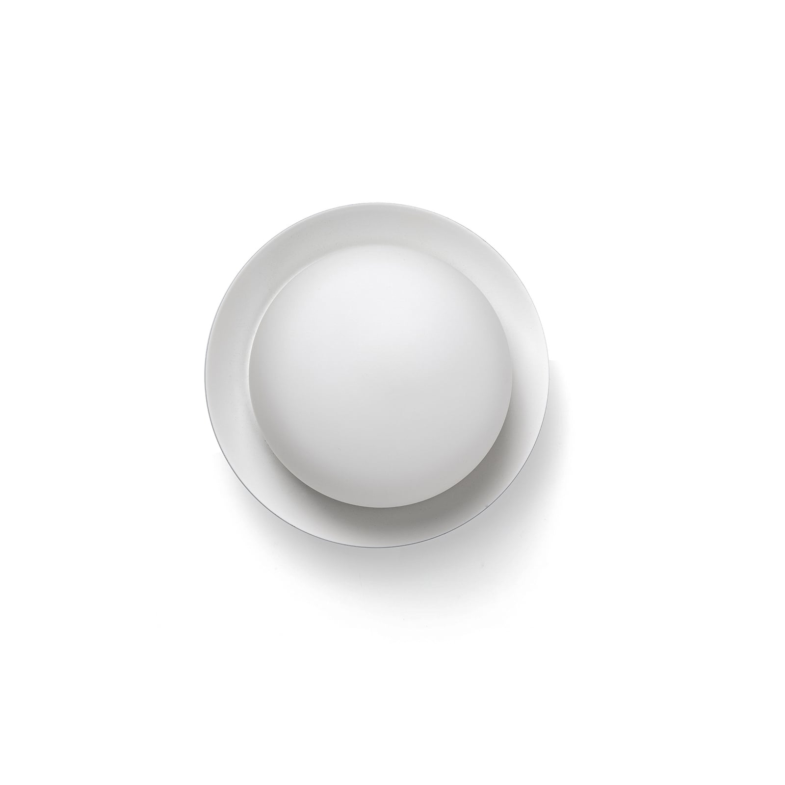 LED vegglampe May hvit glass og stål foran