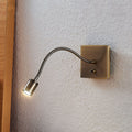 LED vegglampe Mayar leselampe messing fleksibel 11 cm forfra