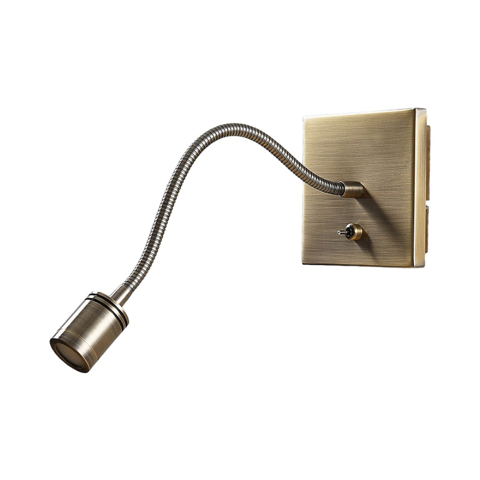 LED vegglampe Mayar leselampe messing fleksibel 11 cm montert på vegg