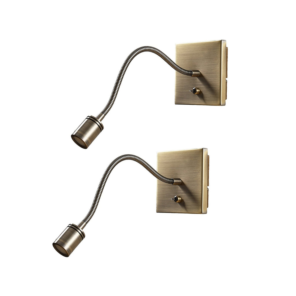 LED vegglampe Mayar leselampe messing forfra