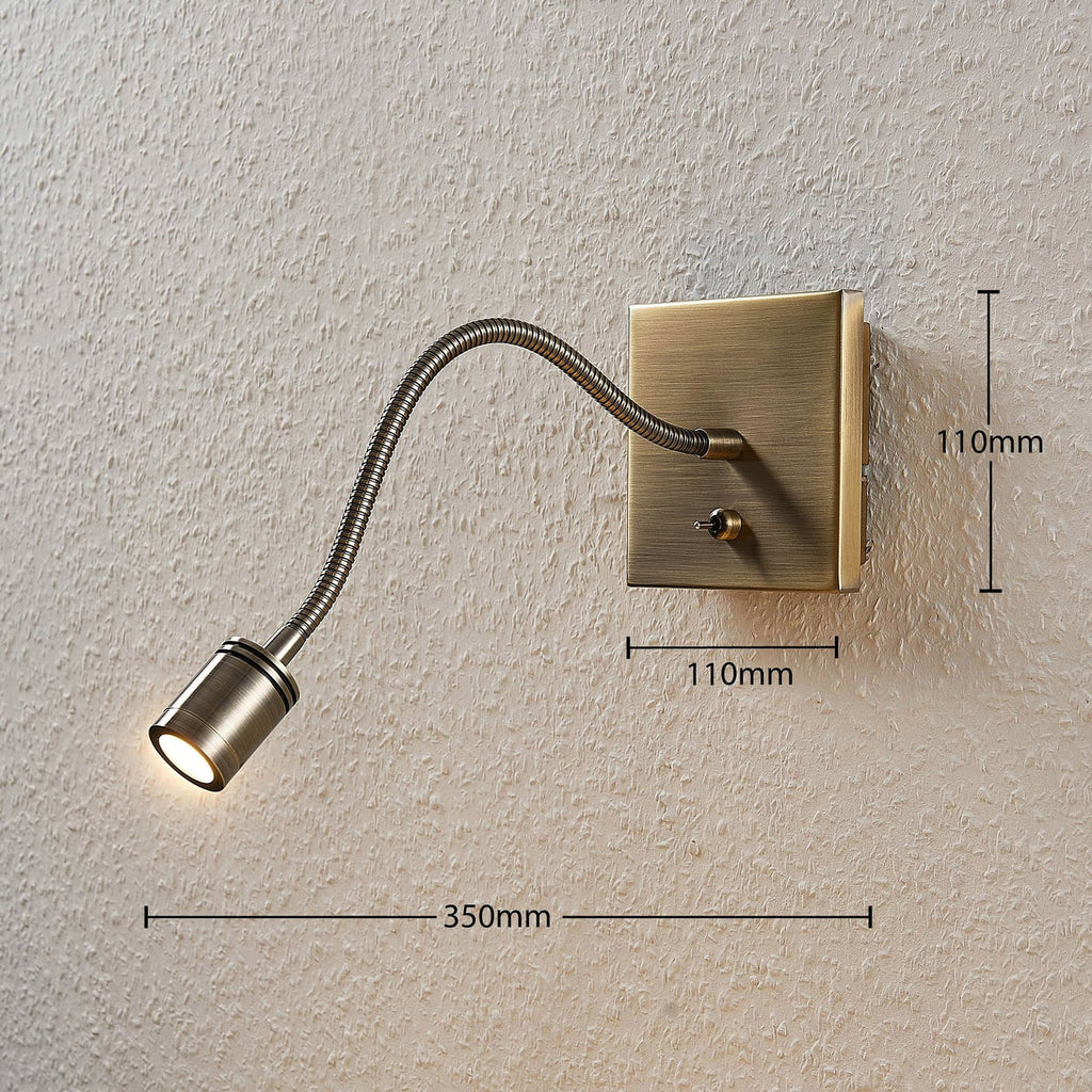 LED vegglampe Mayar leselampe messing justerbar arm