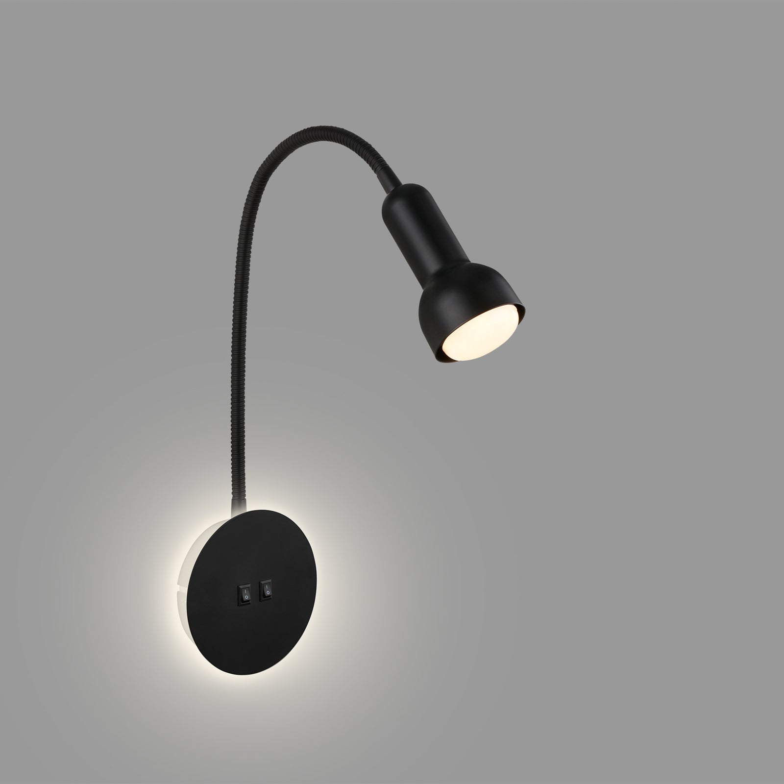 LED vegglampe med lesespot svart metall E14 39 cm - Briloner montert på vegg