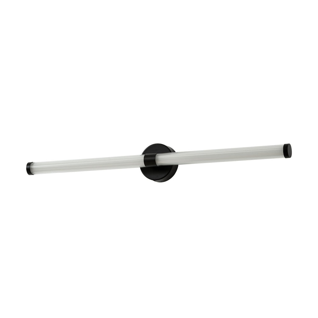 LED vegglampe Melisa svart 90 cm CCT IP44 nærbilde av glass