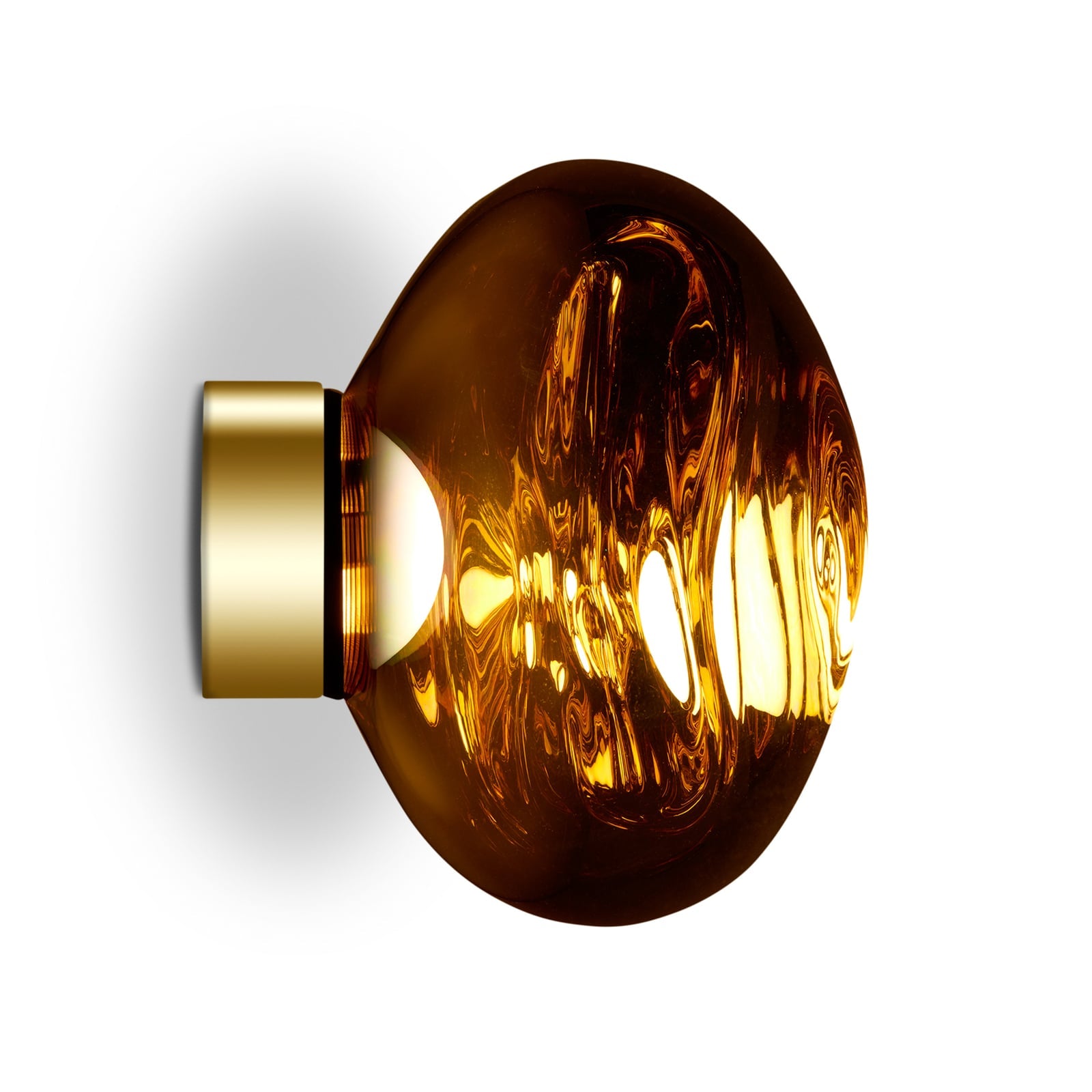 LED vegglampe Melt Surface Mini dimbar Ø30 cm gull fra Tom Dixon