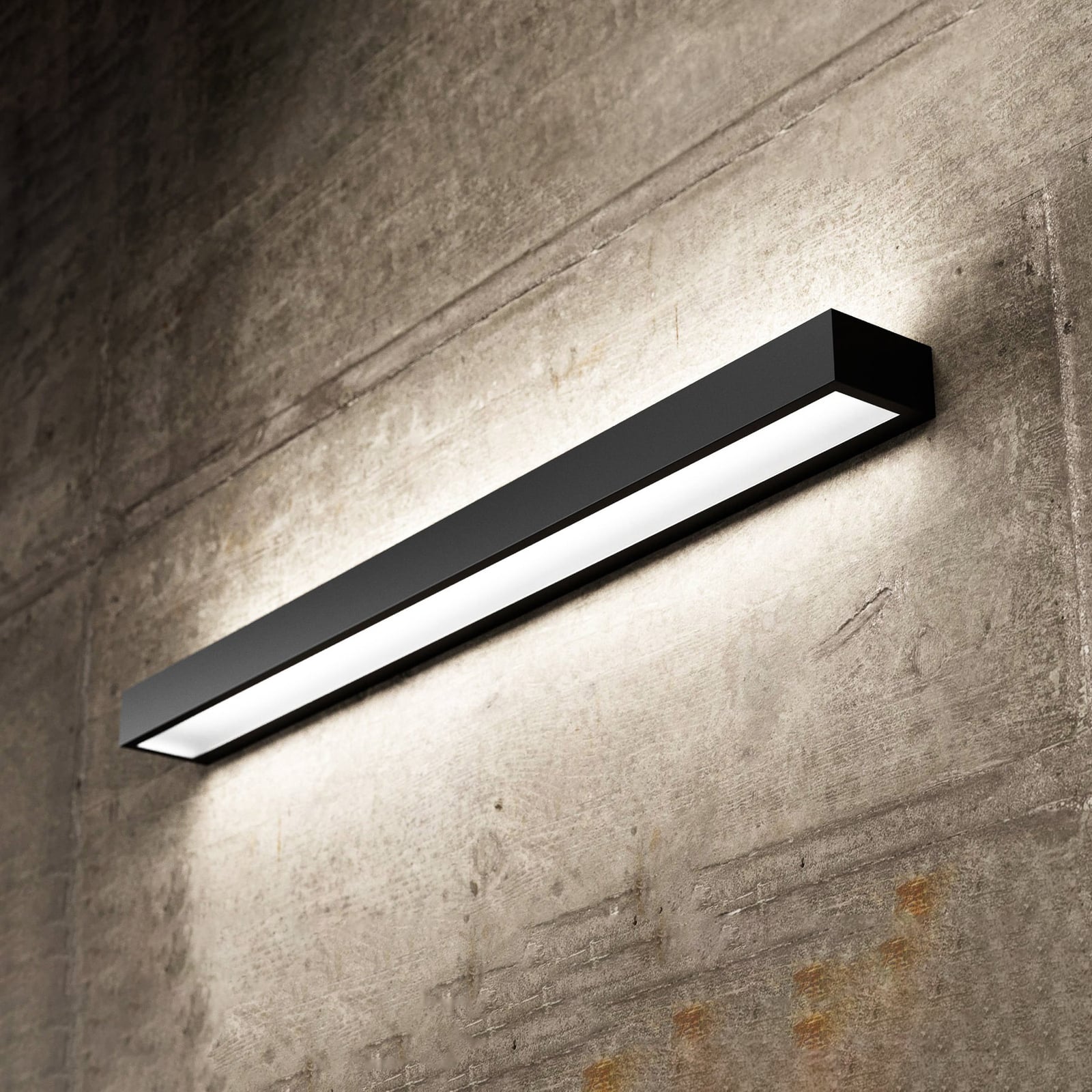 LED vegglampe Mera 80 cm svart 4000K nøytralhvit forfra