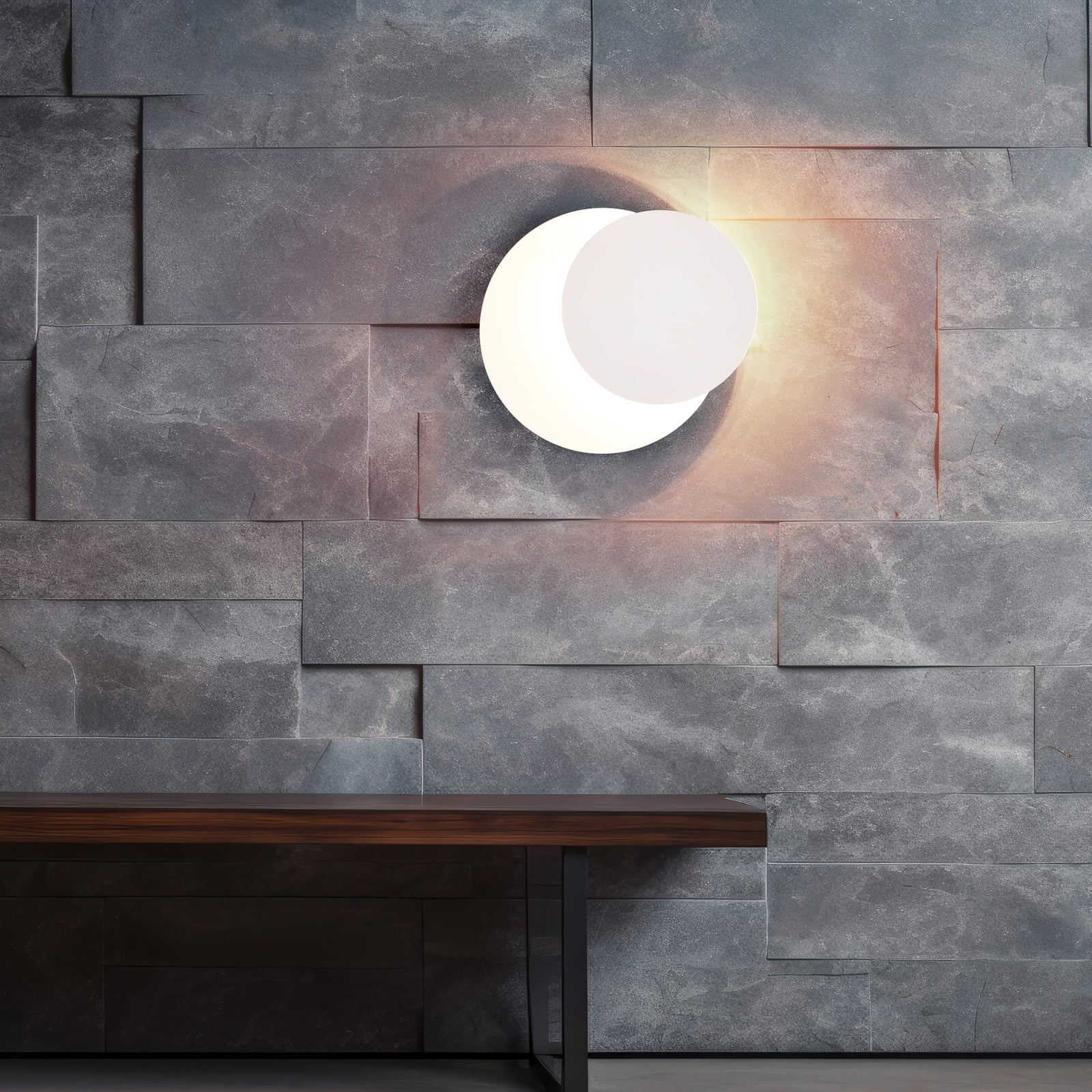 LED vegglampe Mio rund indirekte lys hvit matt Ø18 cm bakside