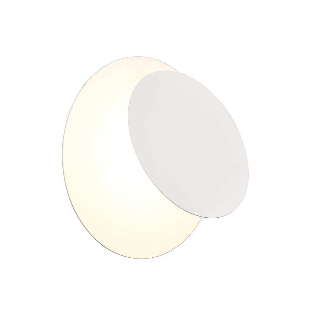 LED vegglampe Mio rund indirekte lys hvit matt Ø18 cm skjenkbar blende detalj