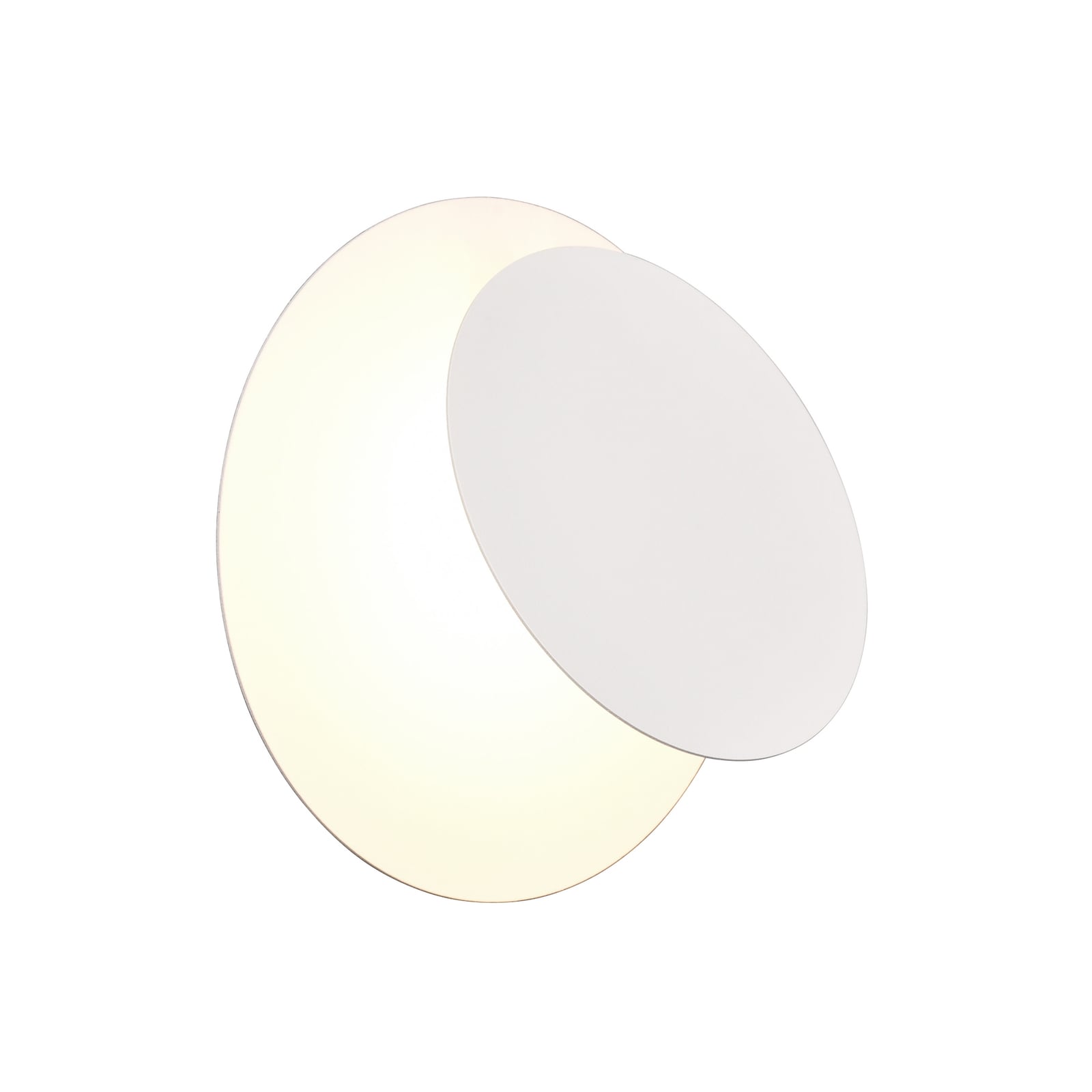 LED vegglampe Mio rund indirekte lys hvit matt Ø18 cm skjenkbar blende detalj