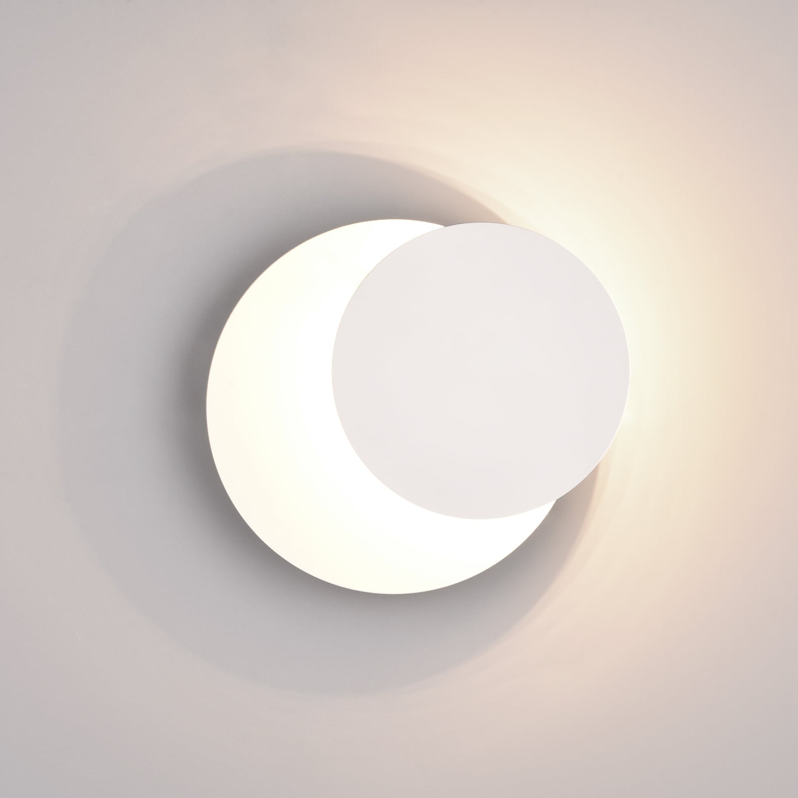 LED vegglampe Mio rund indirekte lys hvit matt Ø18 cm sideprofil