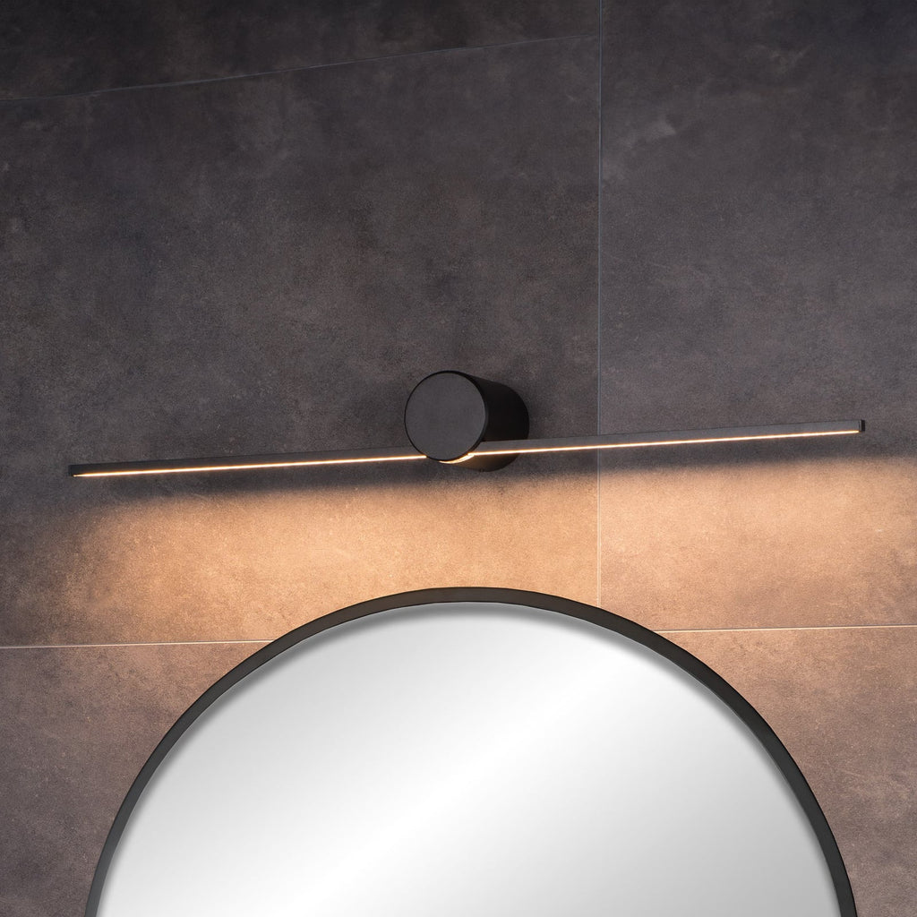 LED vegglampe Mizar svart aluminium 60 cm forfra