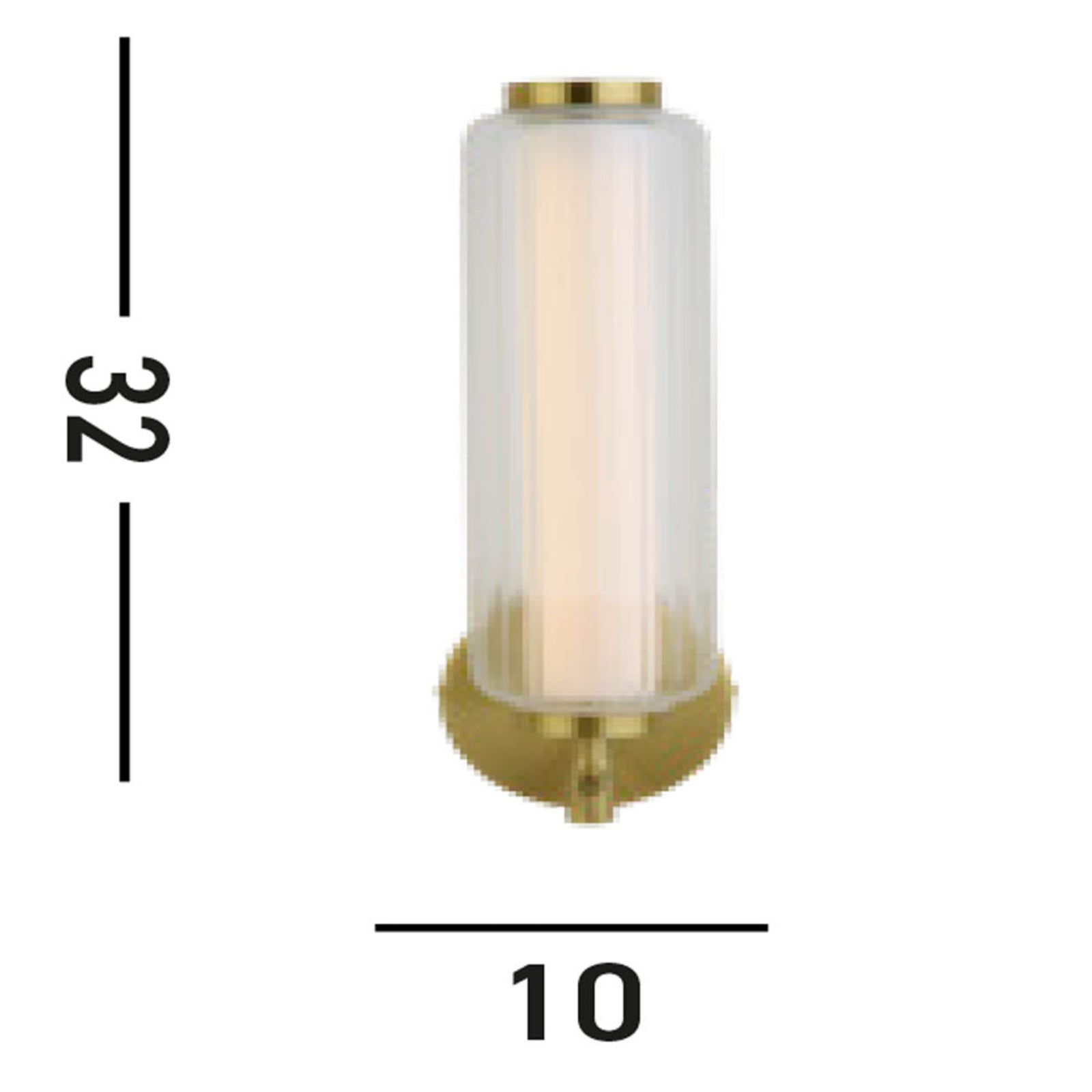 LED vegglampe Mod dimbar messingfarget glass og stål detalj av glass og ramme