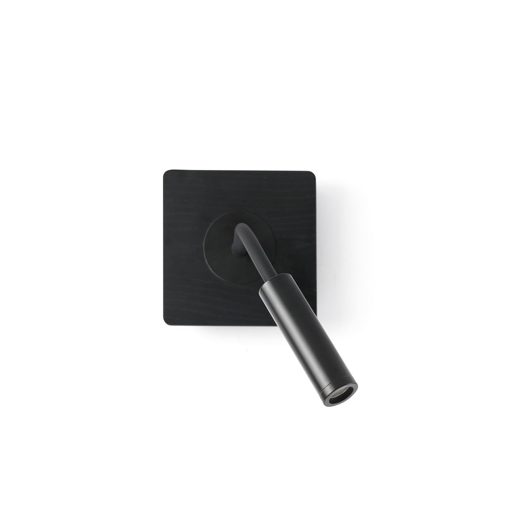 LED vegglampe Mood svart tre og metall bakside