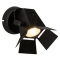 LED vegglampe Movie svingbar svart GU10 5W varmhvit fra Brilliant, forfra