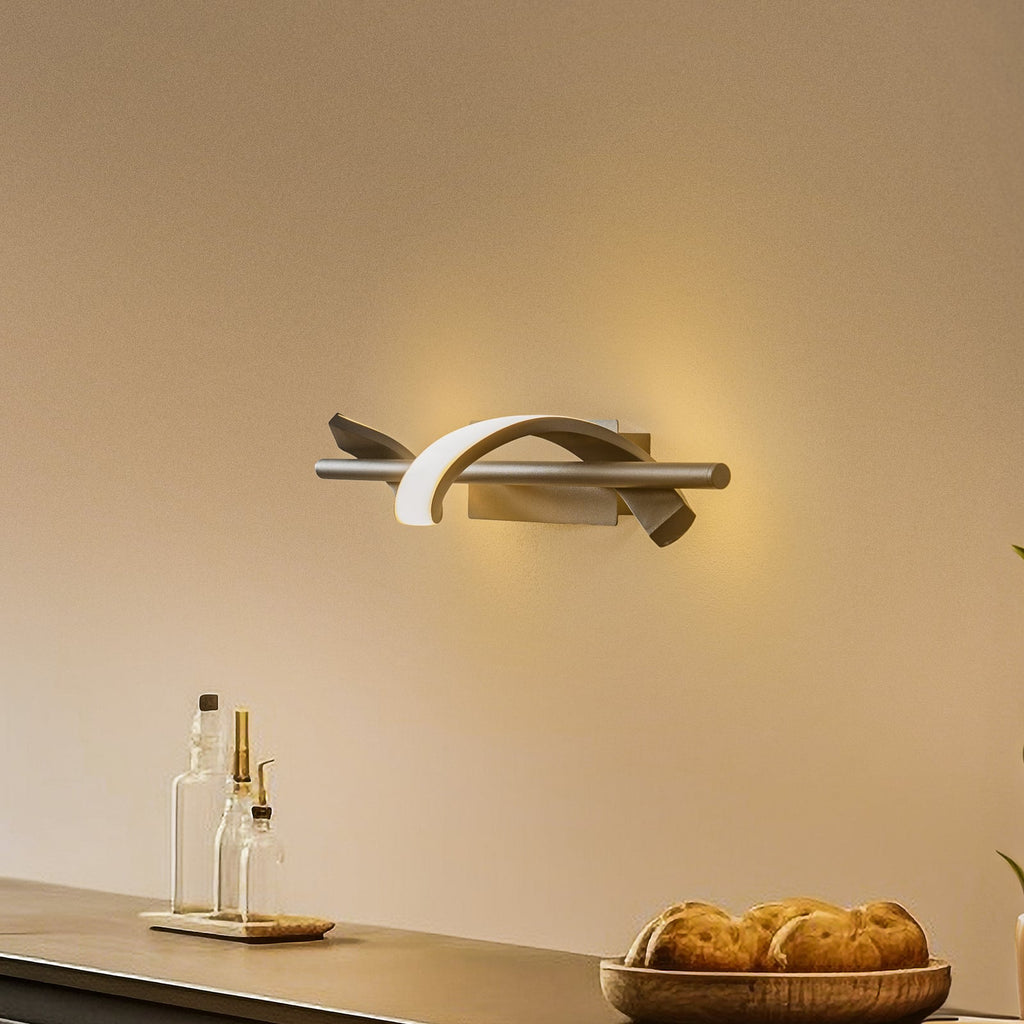 LED vegglampe Munja svart aluminium 45,5 cm forfra