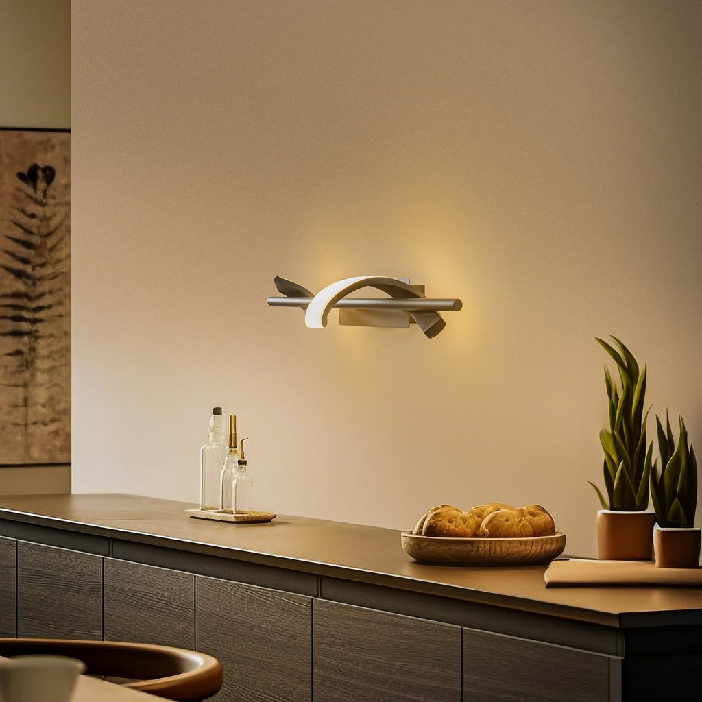 LED vegglampe Munja svart aluminium 45,5 cm bakside