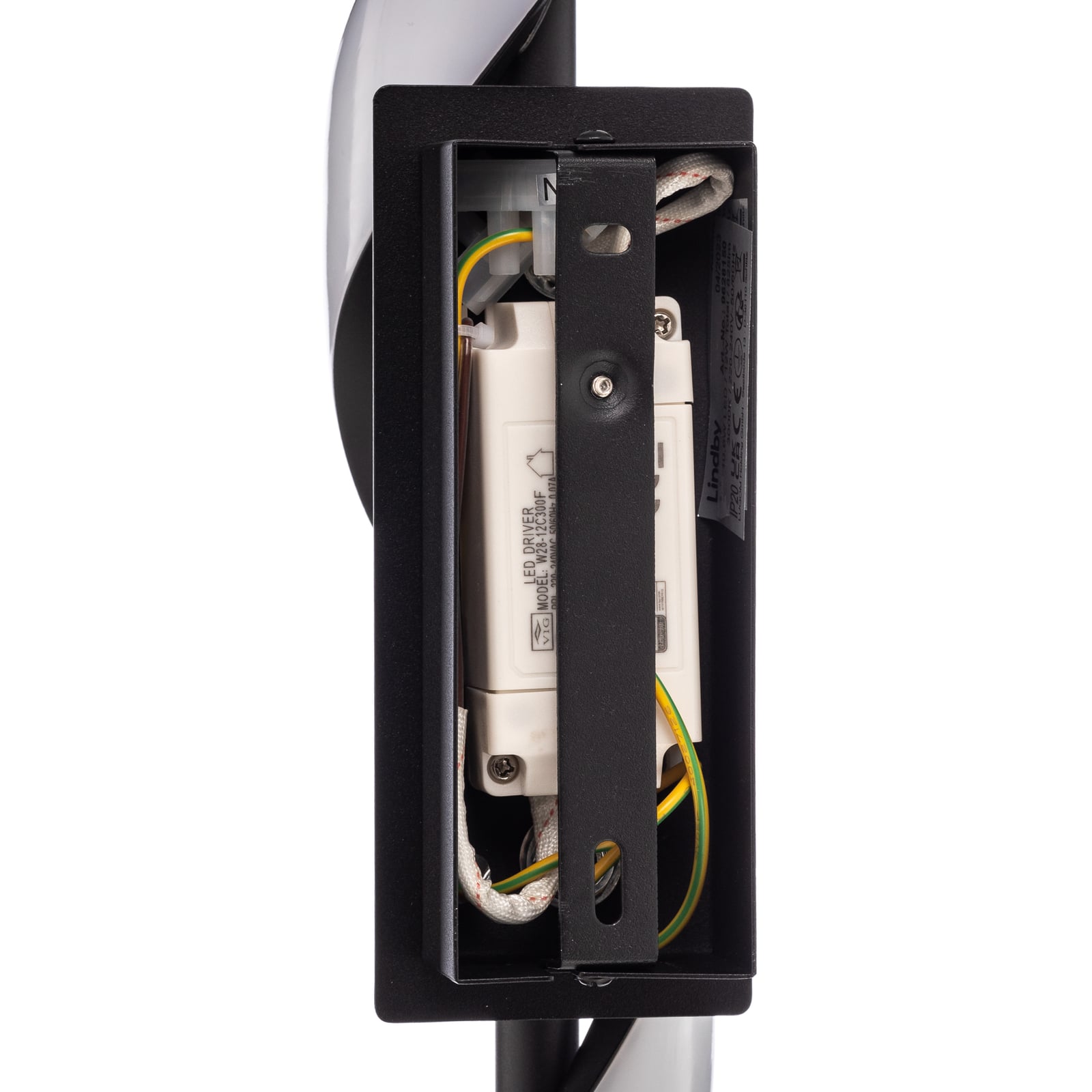 LED vegglampe Munja svart aluminium 45,5 cm nærbilde