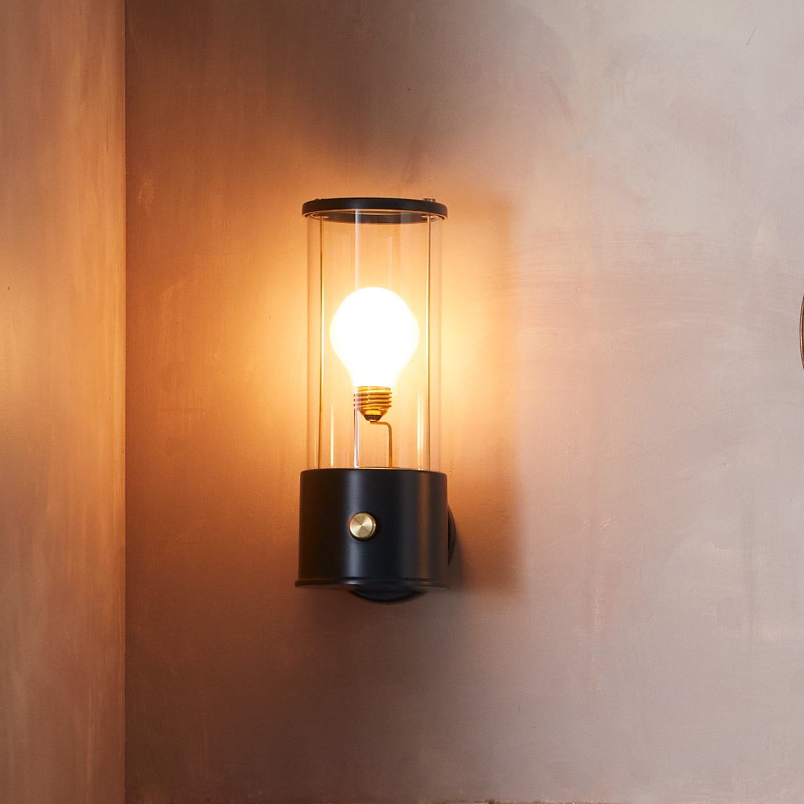 LED vegglampe Muse portable dimbar svart IP44 E27 Tala forfra