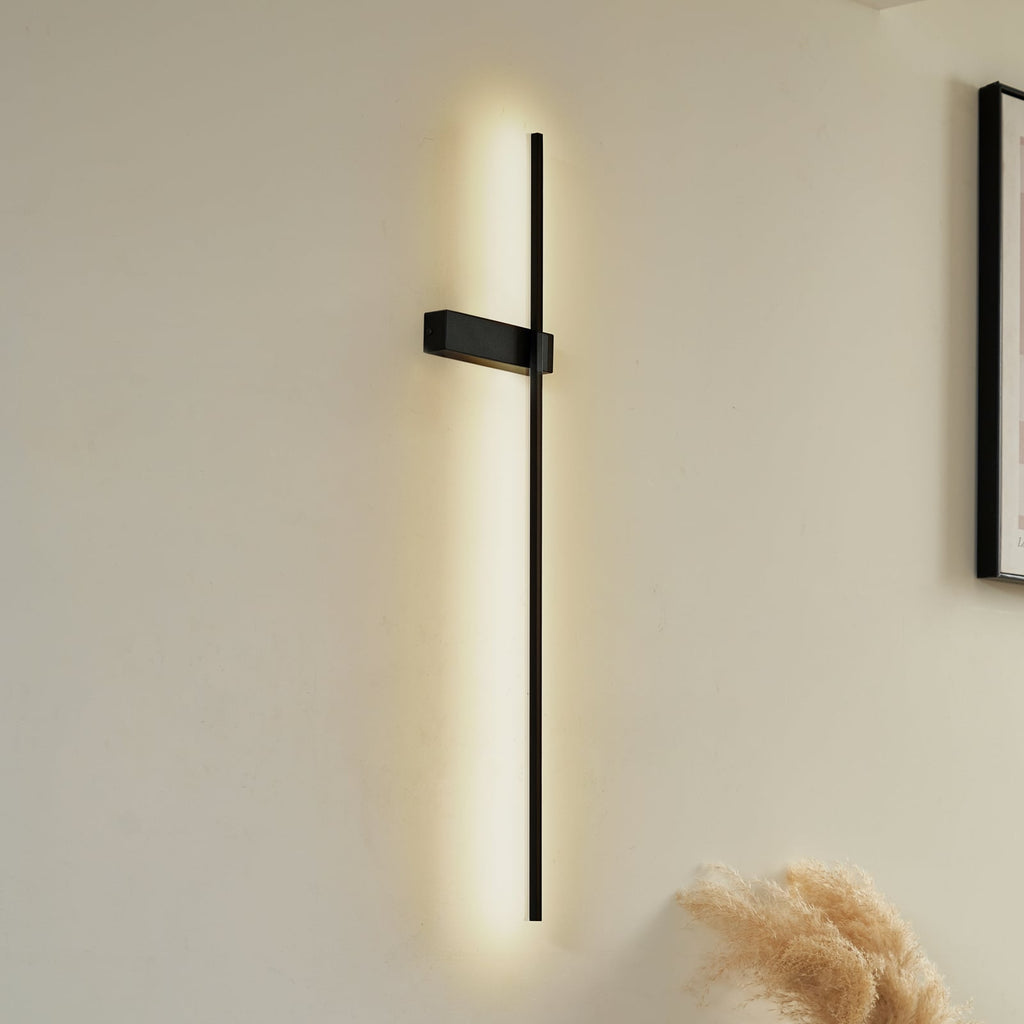 LED vegglampe Natsumi svart aluminium 90 cm forfra
