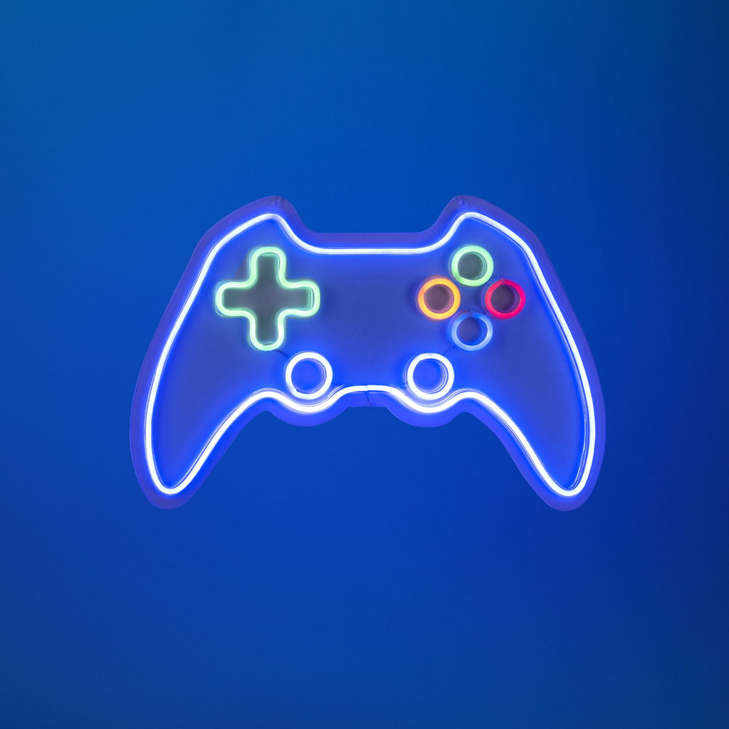 LED vegglampe Neon Gamer kontroller USB 60x40 cm - JUST LIGHT forfra