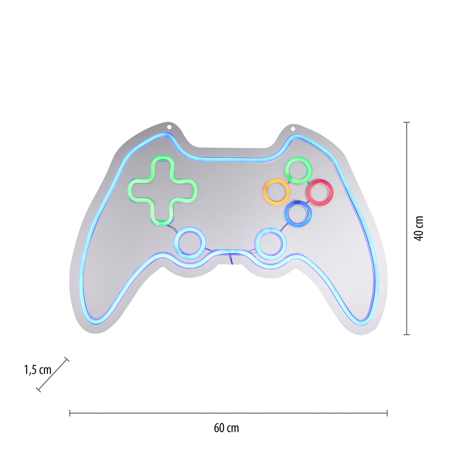 Montert LED vegglampe Neon Gamer kontroller USB 60x40 cm - JUST LIGHT i rom