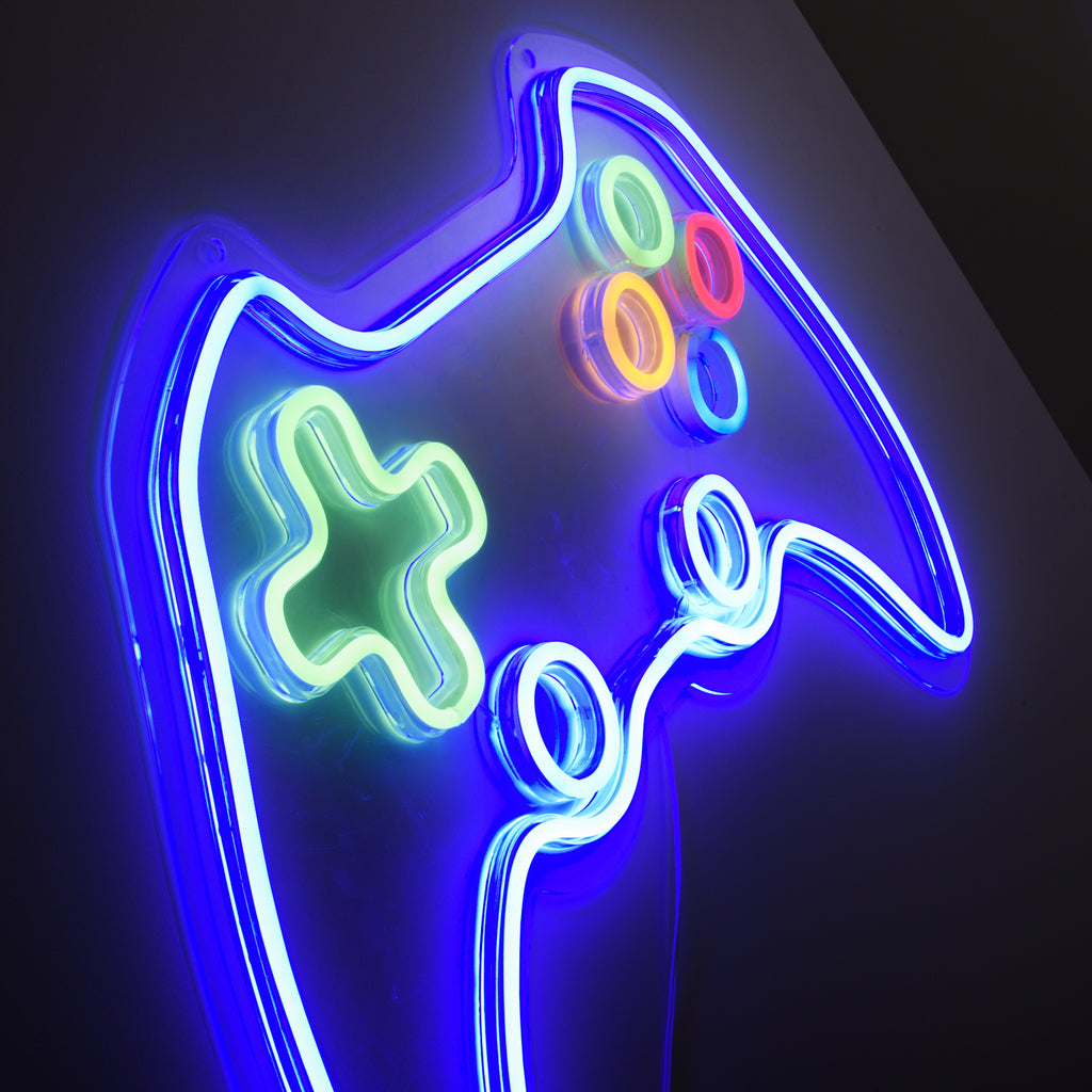 Nærbilde av LED vegglampe Neon Gamer kontroller USB 60x40 cm - JUST LIGHT