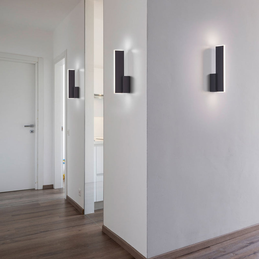 LED vegglampe Nex svart matt bakside