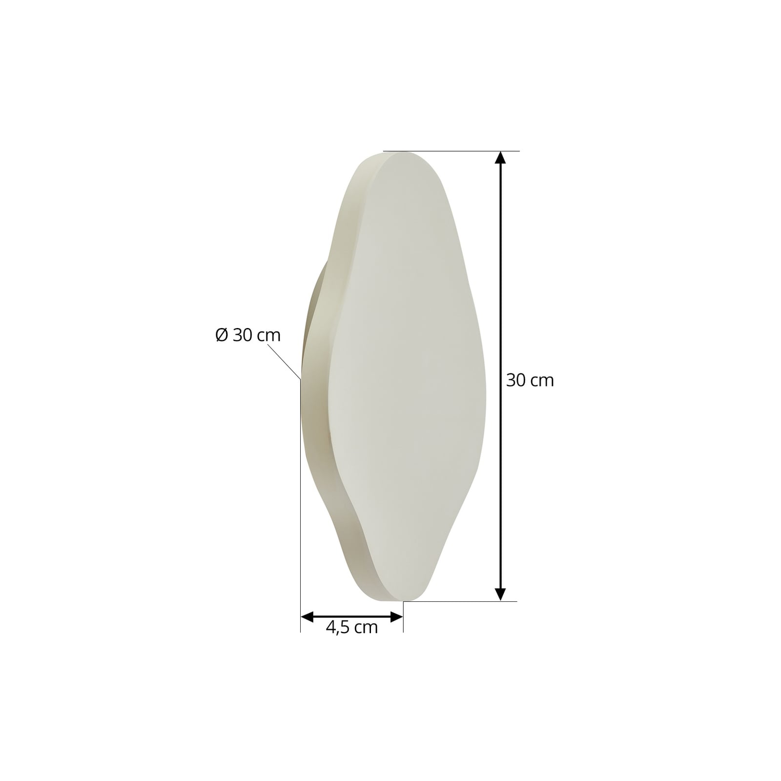 LED vegglampe Nielson gips beige dimbar 30 cm nærbilde av overflate