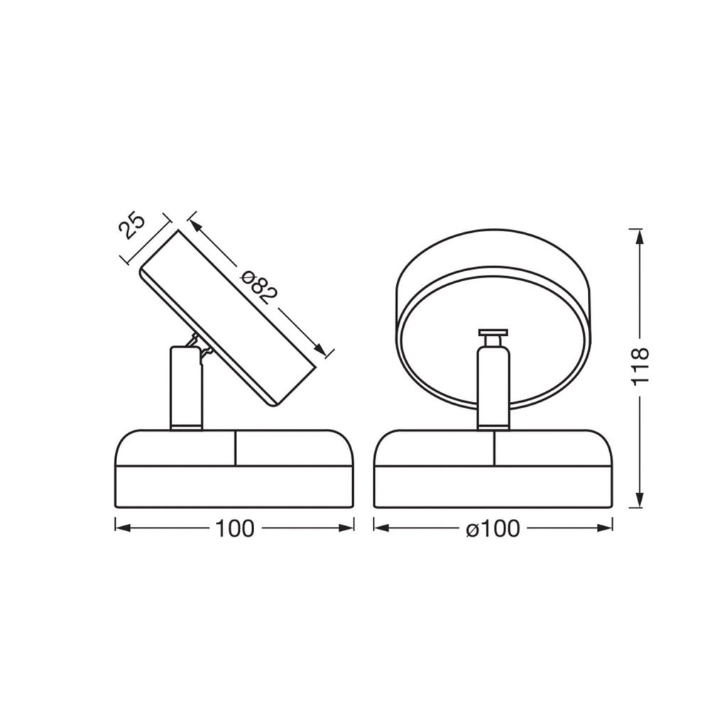 LED vegglampe NIGHTLUX ROUND oppladbar berøringsdimmer detalj av magnetisk veggplate