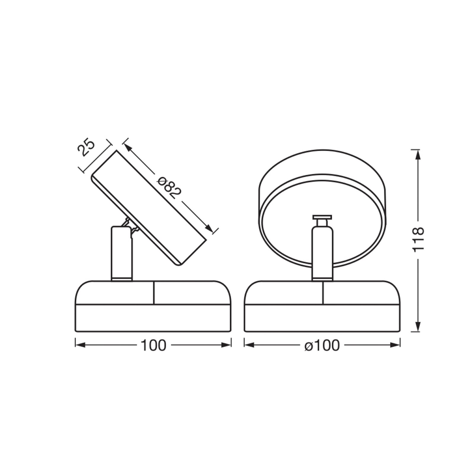 LED vegglampe NIGHTLUX ROUND oppladbar berøringsdimmer detalj av magnetisk veggplate