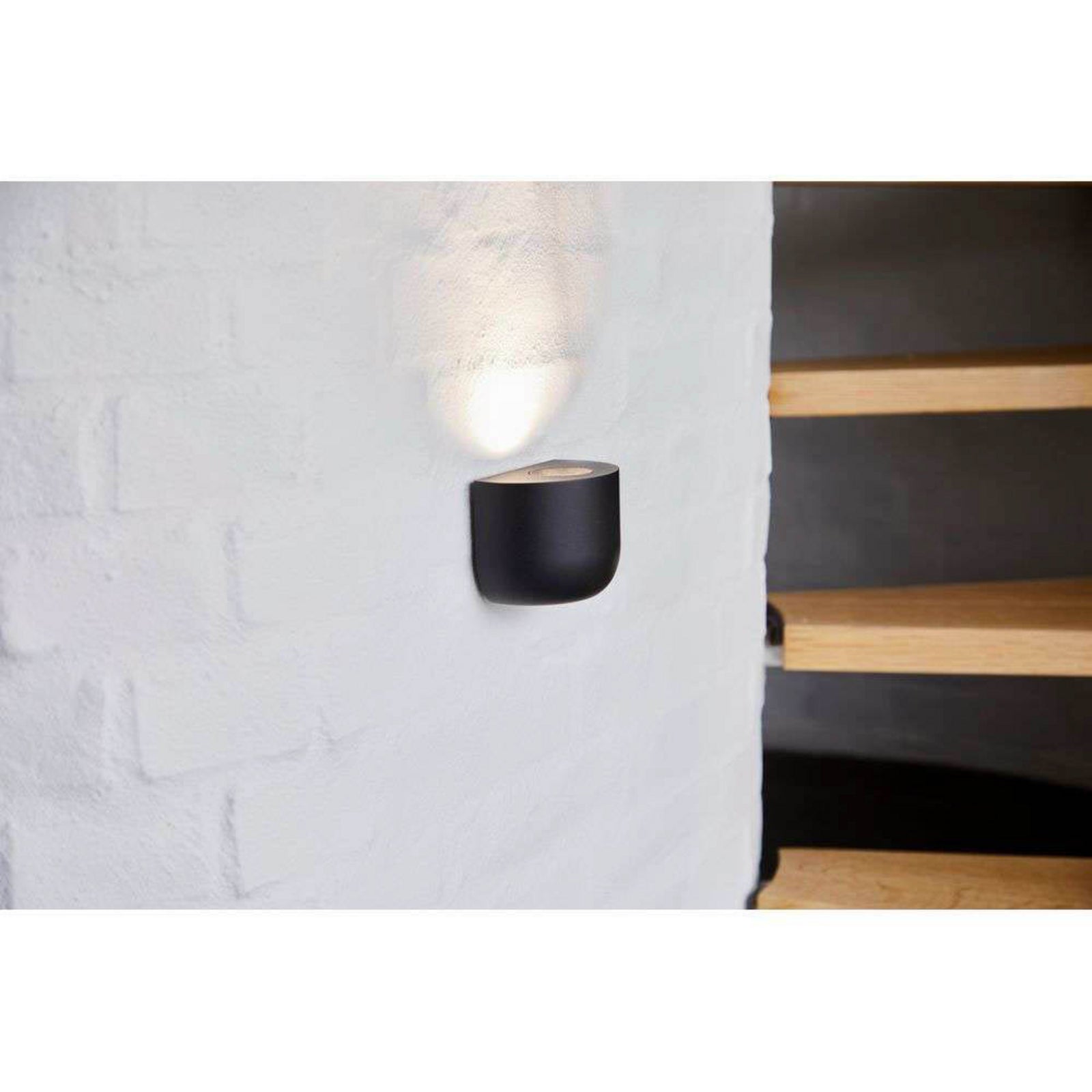 LED vegglampe Nyx dimbar svart aluminium 8W detalj