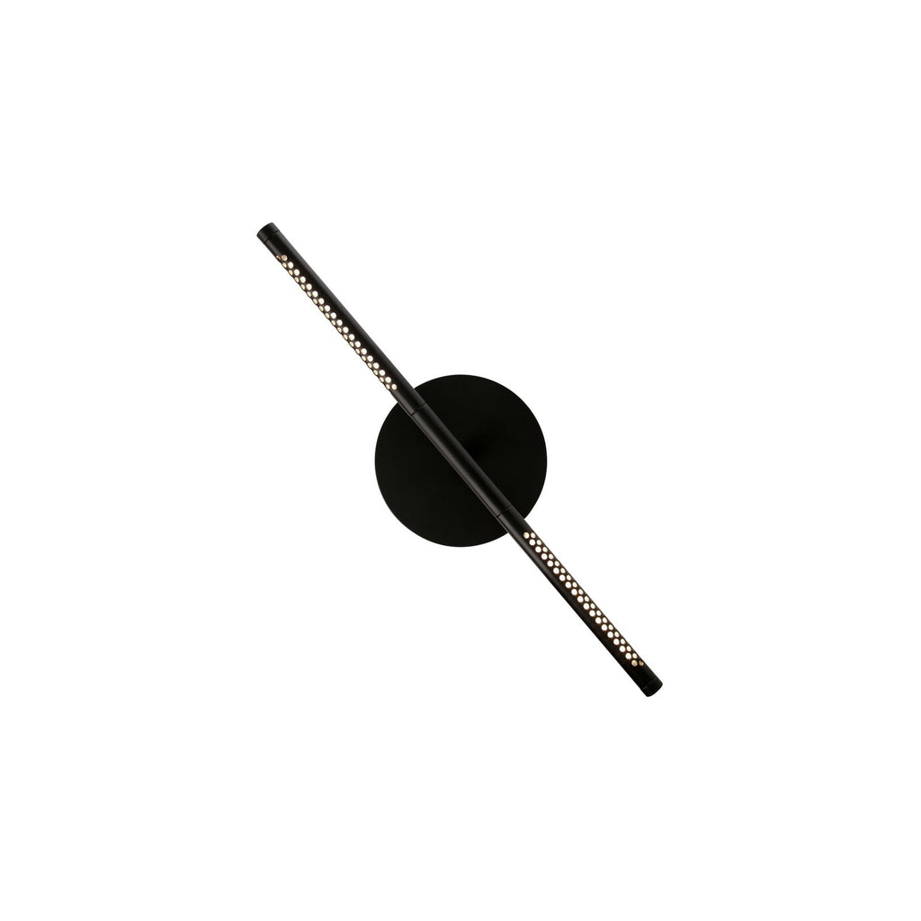 Nærbilde av LED vegglampe Omni 2-lys svart aluminium 54 cm