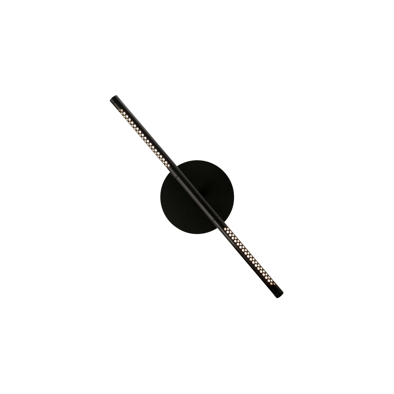 Nærbilde av LED vegglampe Omni 2-lys svart aluminium 54 cm