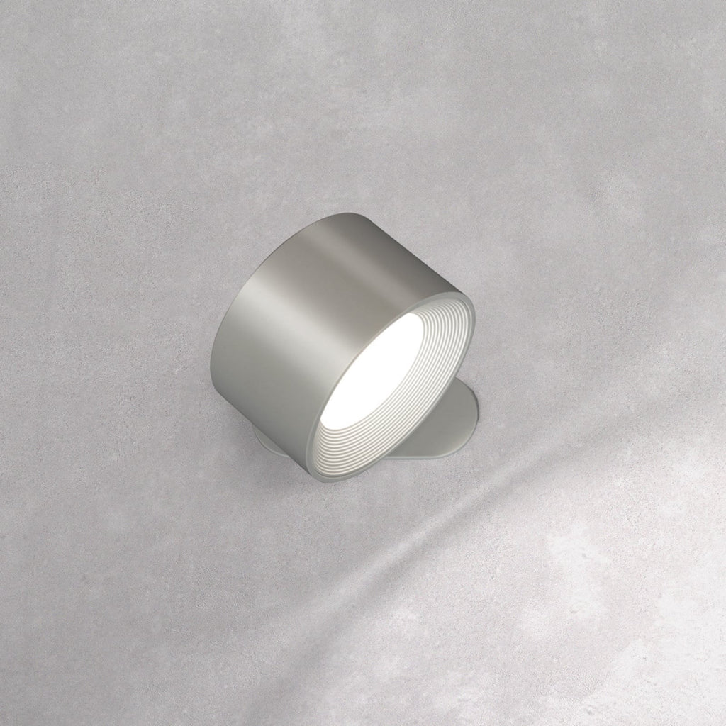 LED vegglampe oppladbar magnetisk CCT dimbar sølv forfra