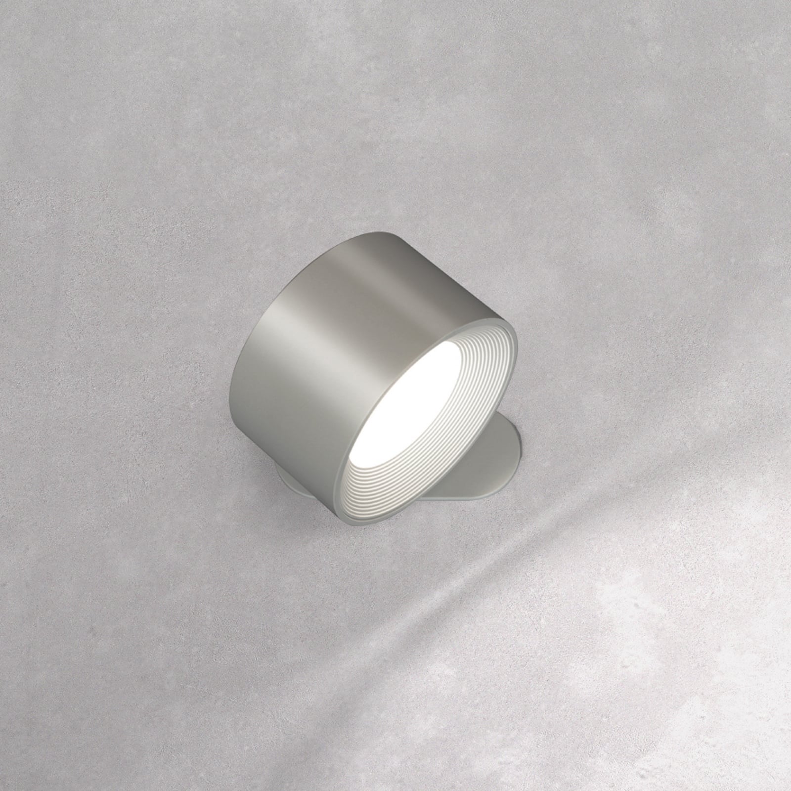 LED vegglampe oppladbar magnetisk CCT dimbar sølv forfra
