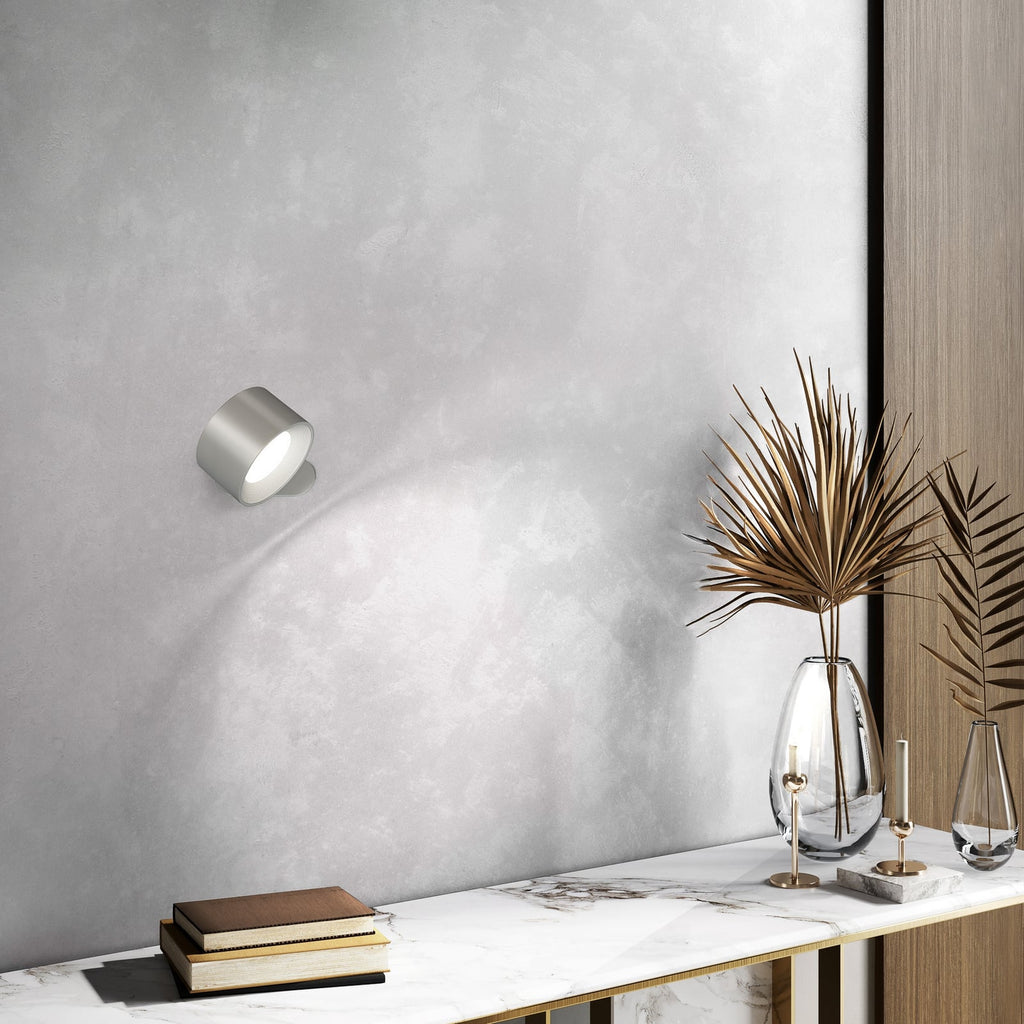 LED vegglampe oppladbar magnetisk CCT dimbar sølv bakside
