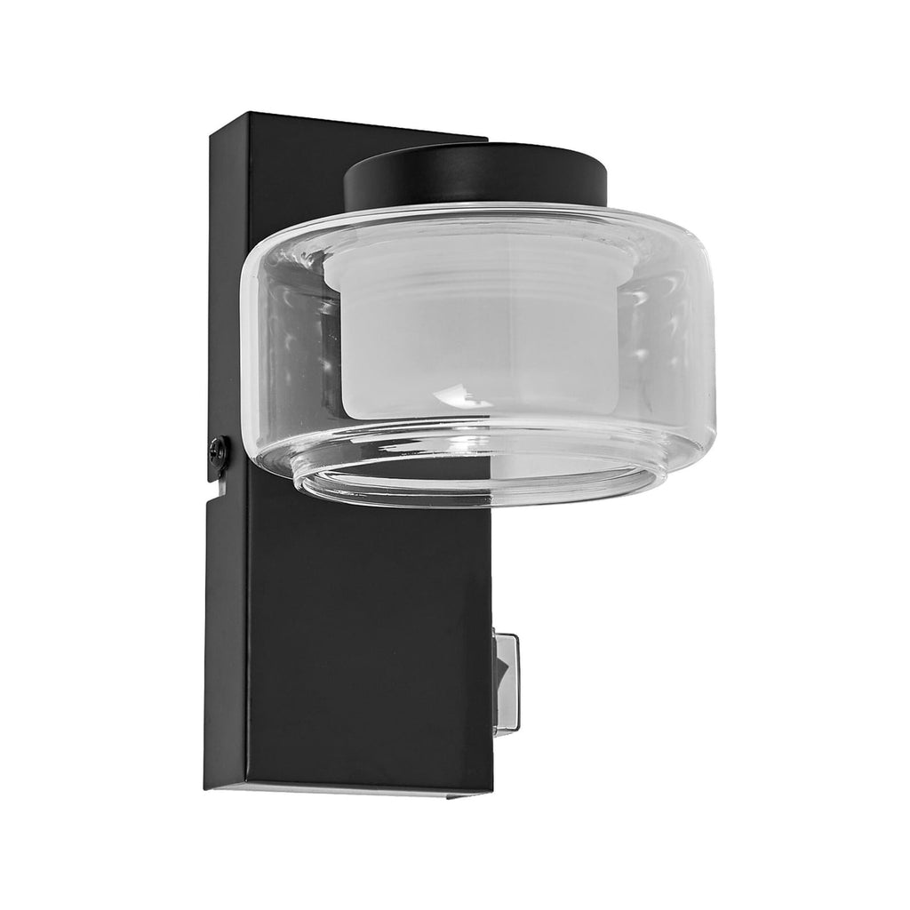 LED vegglampe Orbis Flame glass svart IP44 LEDVANCE forfra