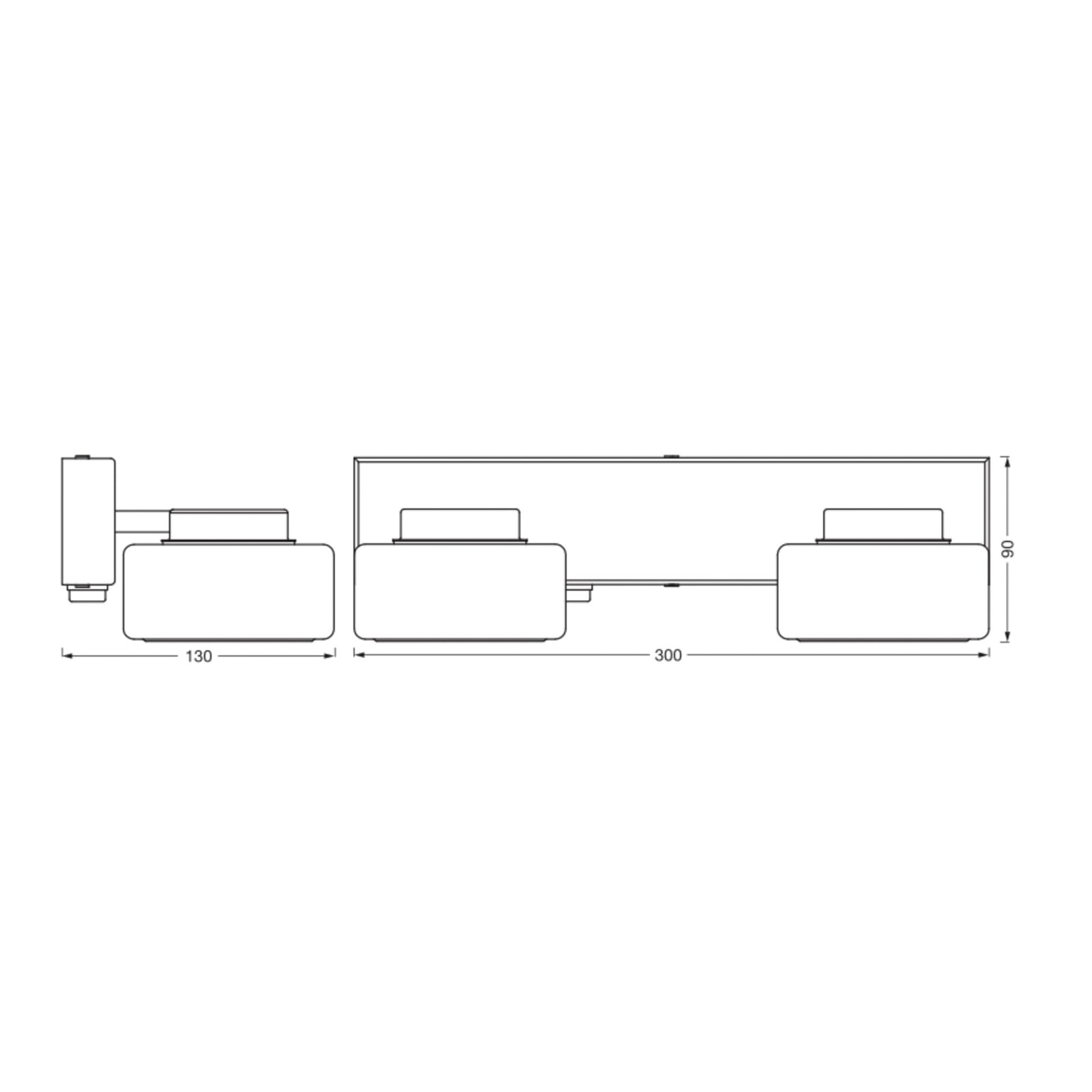 LED vegglampe Orbis Flame 2-lys krom glass bakside