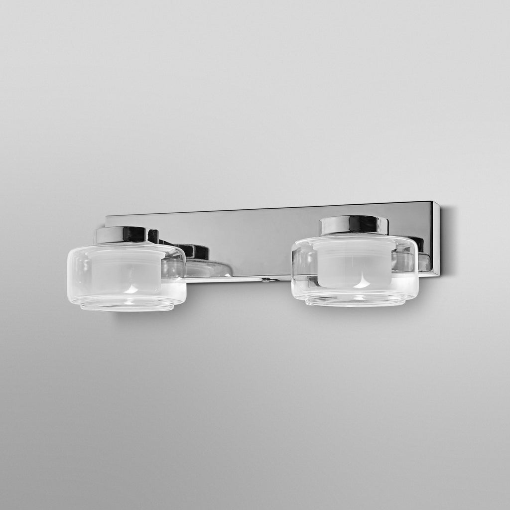 LED vegglampe Orbis Flame 2-lys krom glass detalj