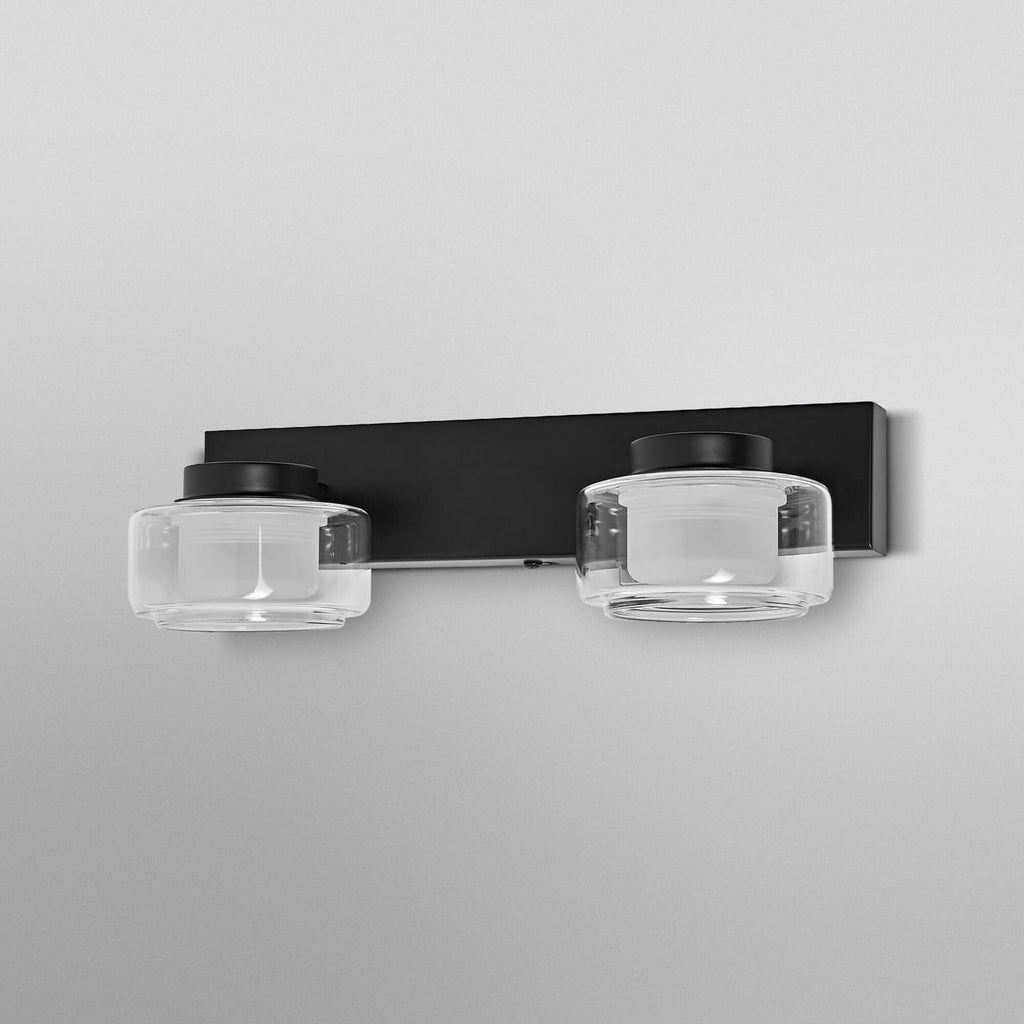 LED-vegglampe ORBIS FLAME 2-lys svart CCT IP44 bakside