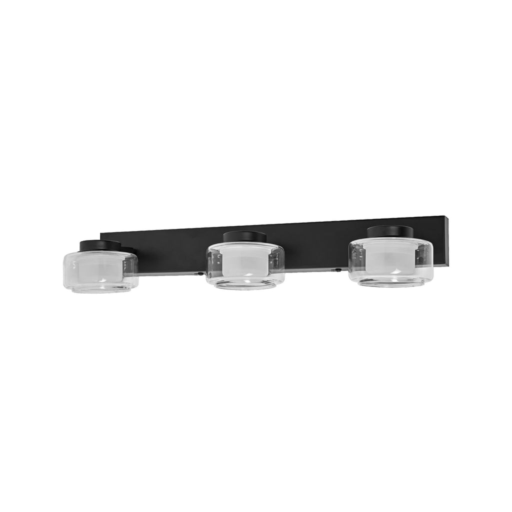 LED vegglampe Orbis Flame 3-lys glass svart forfra