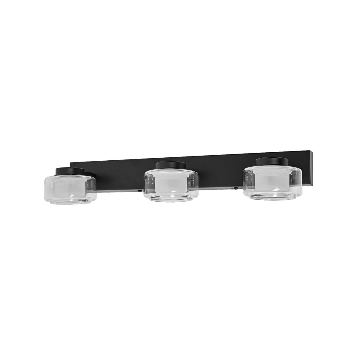LED vegglampe Orbis Flame 3-lys glass svart forfra