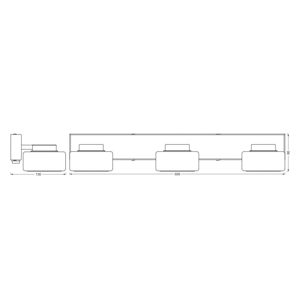 LED vegglampe Orbis Flame 3-lys glass svart bakside