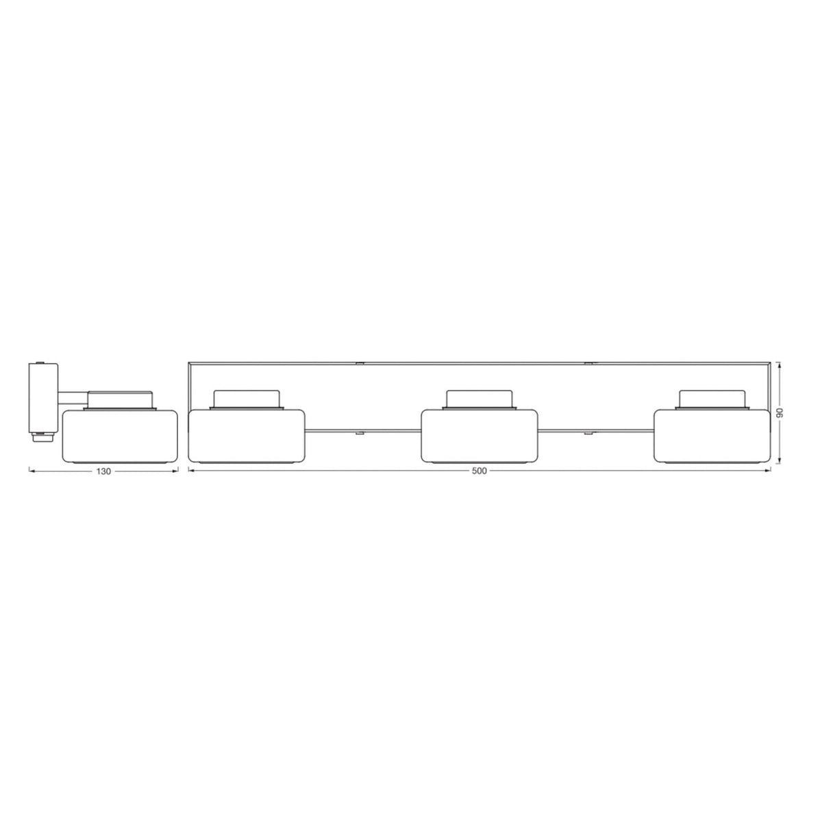LED vegglampe Orbis Flame 3-lys glass svart bakside