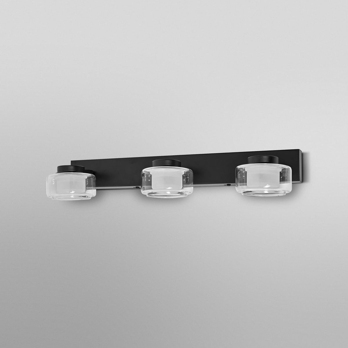 Detalj av LED vegglampe Orbis Flame 3-lys glass svart