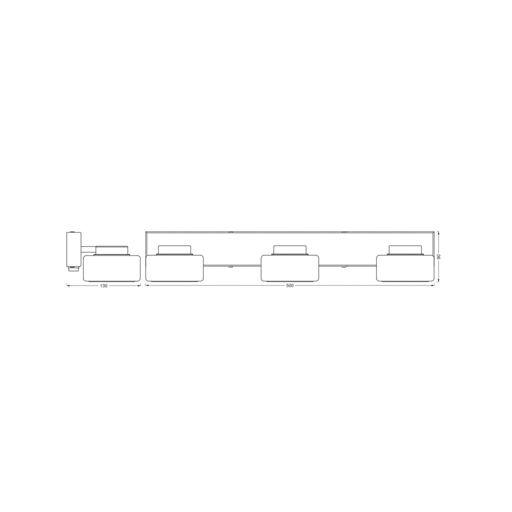 LED vegglampe ORBIS FLAME 3-lys krom CCT IP44 50 cm forfra