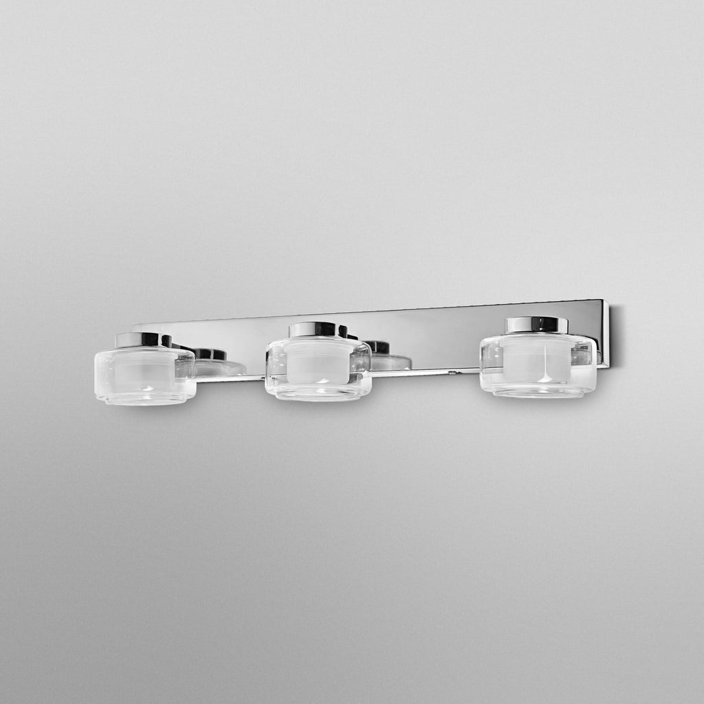 LED vegglampe ORBIS FLAME 3-lys krom CCT IP44 50 cm bakside