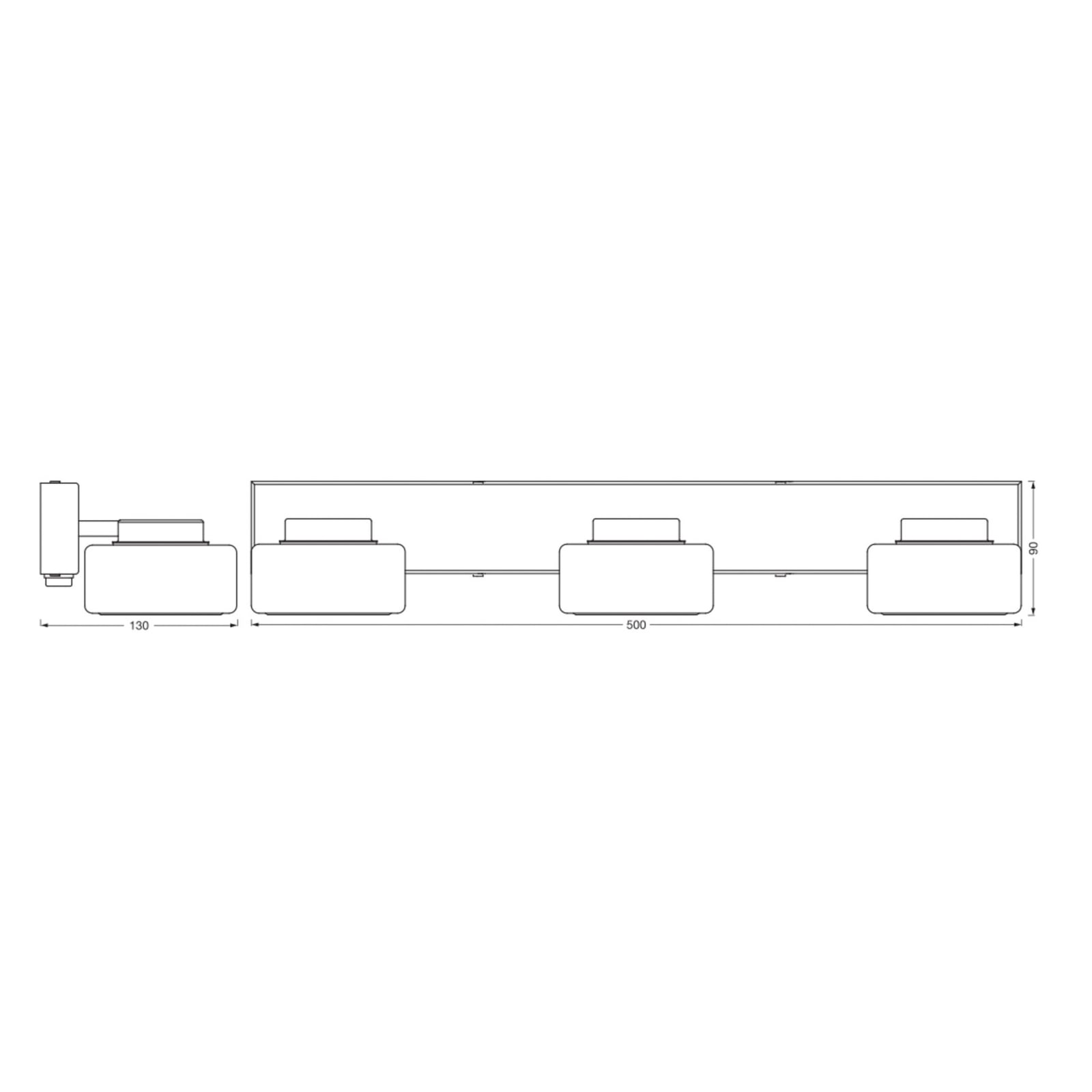 LED vegglampe Orbis Flame 3-lys krom glass bakside