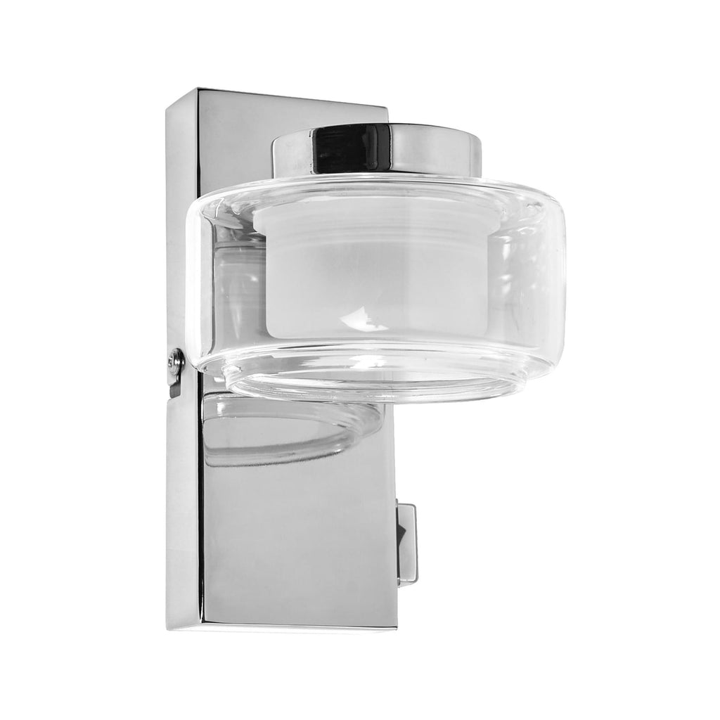 LED vegglampe Orbis Flame krom glass IP44 forfra